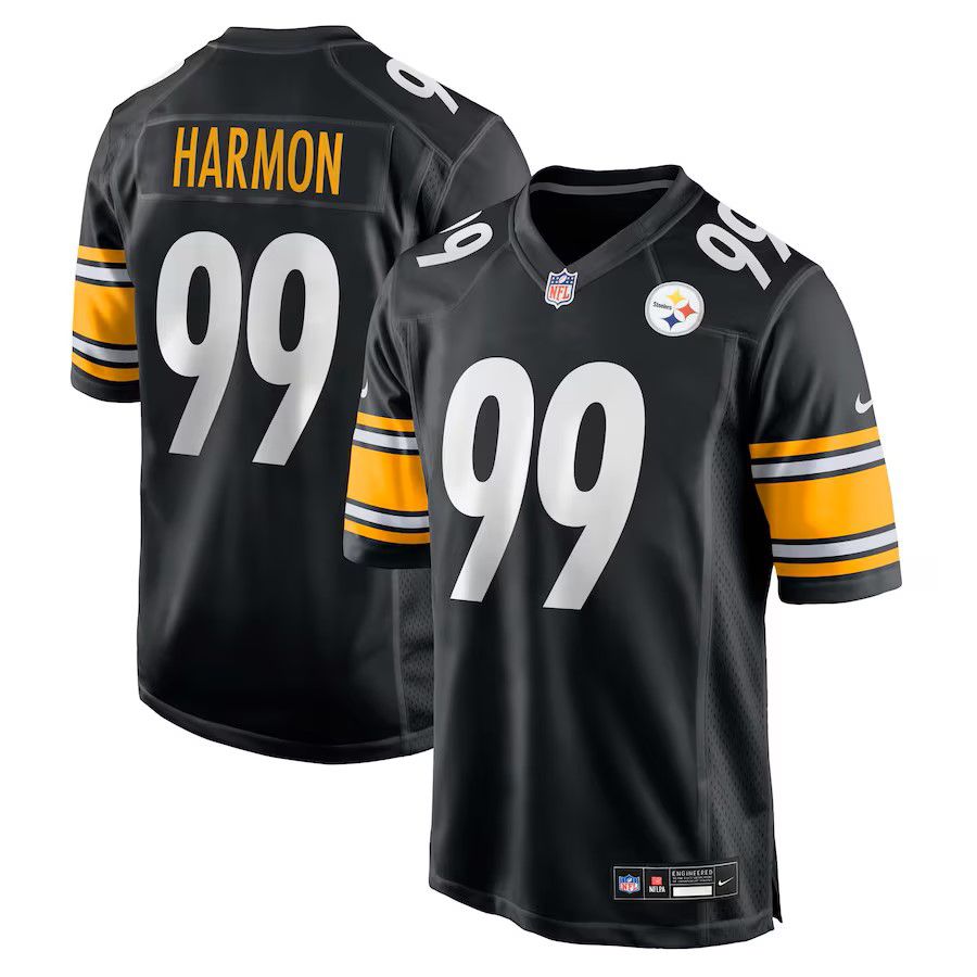 Men Pittsburgh Steelers #99 Derrick Harmon Nike Black 2025 NFL Draft First Round Pick Game Jersey->pittsburgh steelers->NFL Jersey